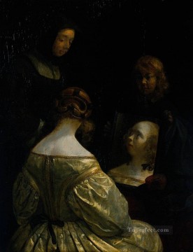 ボルヒ 2 世 ジェラール・テル 鏡の前の女 クリスチャン・フィリッピーノ・リッピ Oil Paintings